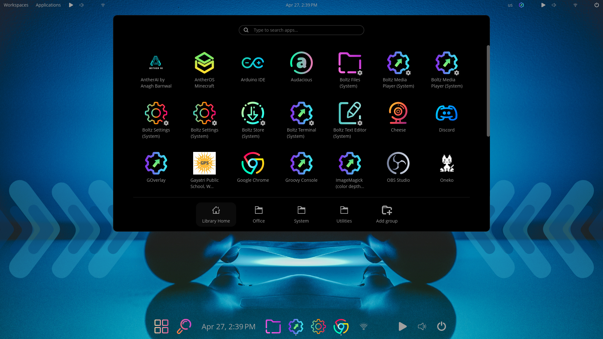 AntherOS Custom Desktop Workspace Environment Screenshot